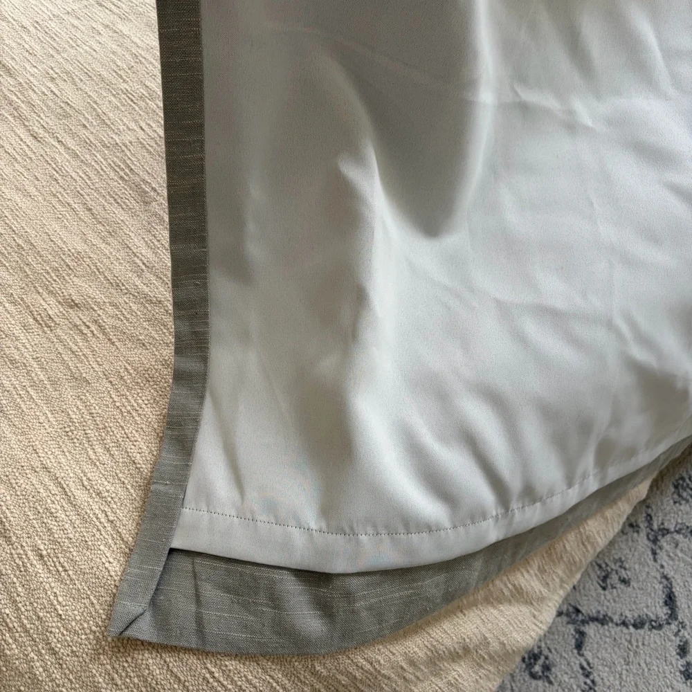 Pottery Barn Custom Belgian Flax Linen Blackout Blue Curtain Panel 42 x 128 in